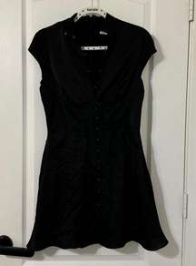 Carmina BLACK SATIN FLUTED CORSET MINI DRESS Size Small