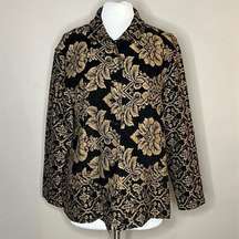 Coldwater creek Rococo Brocade Tapestry Button Front Unstructured Blazer Jacket