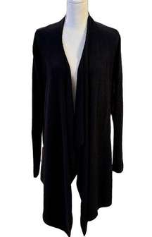 Barefoot Dreams CozyChic Lite Island Wrap Knit Cardigan 436 Black L/XL