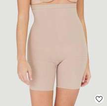 Spanx Assets Nude Tan Beige Mid-Thigh Sculpting Shaper Control 1 S Small High