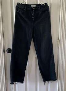 Carly Jean Los Angeles Laurel black jeans raw hem 7