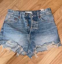 light wash denim shorts