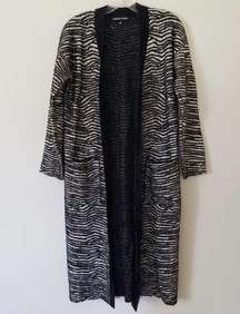 Catherine Malandrino Zebra Print Duster Sweater Soft Size Small