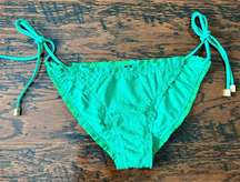 VIX Paula Hermanny Scales Ripple String Bikini Bottoms in Apple Green Small NEW