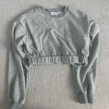 Superdown grey cropped sweatshirt