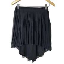 American Eagle Womens Skirt Size 0 Black Pleated Lined Short Front Long Back