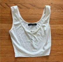 White fox white tank top