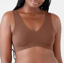 True & Co Chestnut Brown True Body Lift V Neck Bra Small New