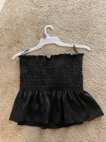 Black boutique strapless top