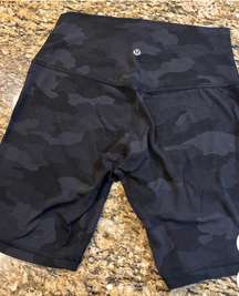 black camo biker shorts