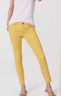 Made & Loved Loft Crop Jeans Modern Skinny Crop Denim Sz4/27 Pale Yellow Stretch