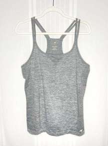 New Balance Racerback Tank Top Large Sleeveless Athletic Gray Silver Workout