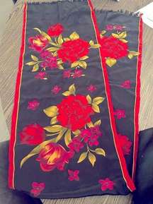 Vintage Silk Roses Scarf from Liz Claiborne