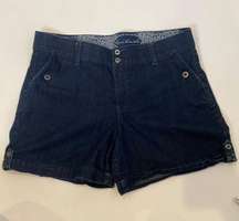 Gloria Vanderbilt Celina Dark Blue Elastic Waist Denim Jean Shorts Sz 12