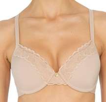 Natori Bra Hidden Glamour Full Fit Contour Underwire Bra Cafe 34DDD EUC #736044