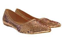 Sz 6 YOKI Urban 378 Rose Gold Sequins Flat Ballet Pointed Shoes