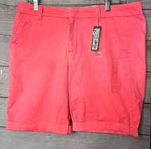 JCP  Womens Rolled Cuffed Leg Bermuda Style Shorts Sz 12P