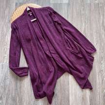 Barefoot dreams cozy chic maroon open front cardigan