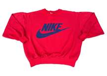 Vintage 90s  Red Center Boxy Swoosh Crewneck Sweater