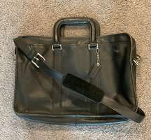 Embassy Vintage Black Leather Briefcase ATTACHE Laptop Bag Purse