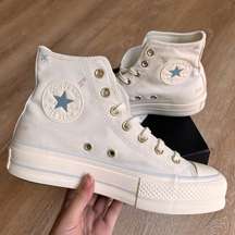 NEW  Chucks All Star Lift High Top Platform Sneakers Tiny Tattoos 6.5