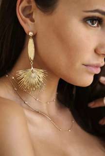 18K Gold Plated Havana Fan Earrings