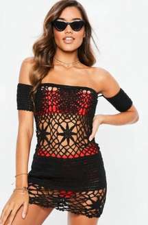 Black Crochet Cover Up Dress