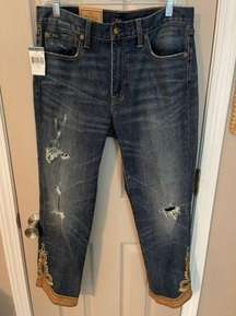 Polo Ralph Lauren Waverly Cropped Embroidery Trim Jeans NWT