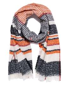 JENESIS STRIPED SCARF - BLACK COMBO