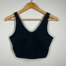 NEW  Faith V-Neck Gym Crop Tank Top/Longline Sports Bra - Black - Small