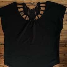 Black Top with Designed Back