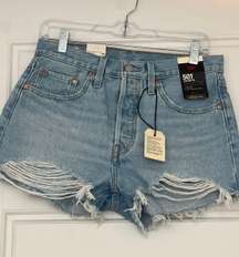 New  501 Distressed High-Waisted Shorts