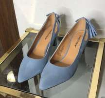 Comfort view jobee blues suede tasseled pumps size 8