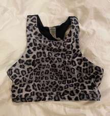 Gray Leopard Cheetah Empower Sports Bra Size 3