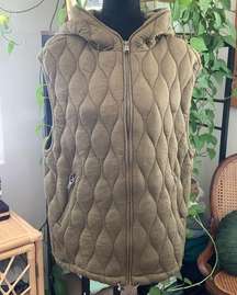 Free People Movement Dream Big Olive Green Quilted Zip Up Vest