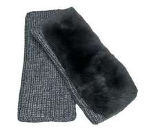 Yves Salomon Cashmere-Wool Knit w/ Rabbit Fur Fingerless Gloves