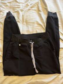 black scrub pants