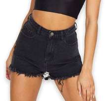 Prettylittlething | Cut Off Bum Rip Denim Shorts