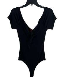 n:Philanthropy Black Tie Front Knit Bodysuit Size Small New