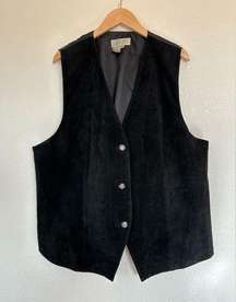 For You From Spiegel Leather Black Vest Size 22