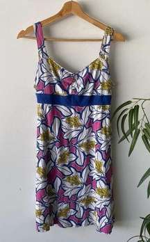 The North Face Dress Womens XS White Blue Adrana Floral Sun Dress Sporty Retro