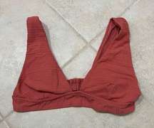 Rusty Red Pink V-Neck Bikini Top