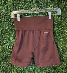 AYBL CHOCOLATE BROWN SEAMLESS HIGH RISE BIKE SHORTS SIZE MEDIUM