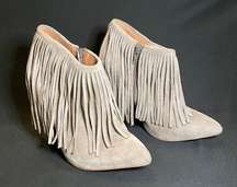 Matiko Verapelle Grey Fringe Boot Heels Size 36 us 5.5