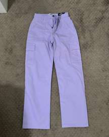 High Rise Dad Pant Cargo Purple