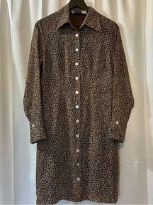 Shape FX Leopard Cheetah Print Shirt Dress - Size 8