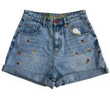 Leopard Sequined High Waist Denim Shorts