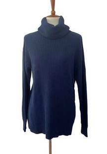 Tularosa Revolve Womens Turtleneck Pullover Sweater Chunky Knit Blue XS