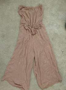 strapless pink jumpsuit 