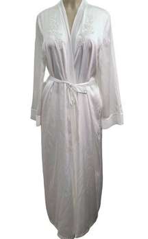 Linea Donatella Womens L/XL White Satin Finish Lightweight Bridal Robe Vintage